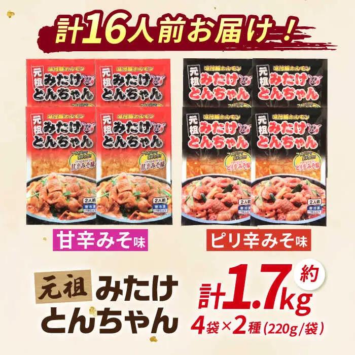 岐阜県産豚もつの鉄板焼「みたけとんちゃん」2種セット（16人前）[AVAA002]おかず 冷凍