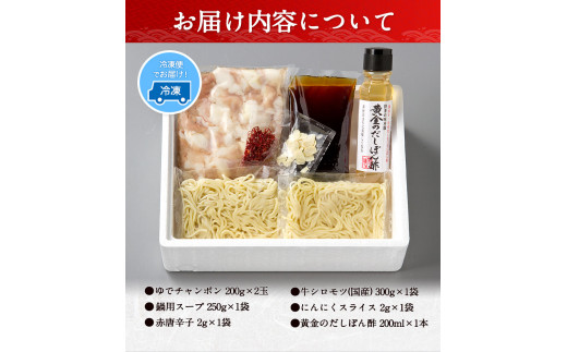 厳選国産牛博多もつ鍋とぽん酢のセット (3人前) 《30日以内に出荷予定(土日祝除く)》 博多の味本舗 のし対応---sc_fhtajhmtp_30d_21_14000_3p---