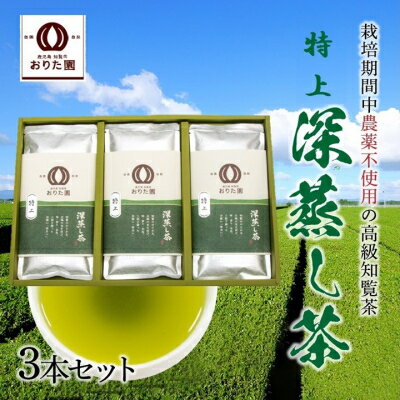 【ふるさと納税】おりた園特上深蒸し茶3本セット【1185755】