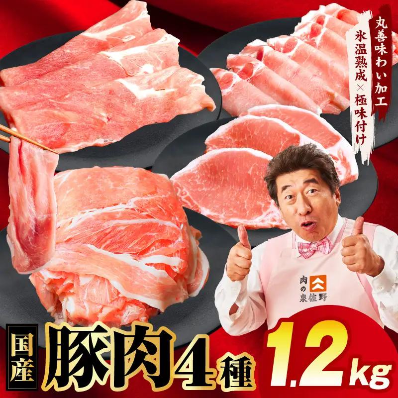 国産 豚肉 4種 総量 1.2kg 豚肉