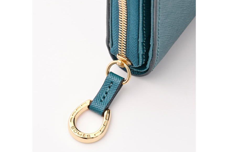 SOMES 二つ折り財布 （ブルー）PT-75 [ソメスサドル 北海道 砂川市 12260815-b] ソメス 財布 レディース 二つ折り 二つ折 2つ折り 本革 革 革製品 レザー ウォレット サイ