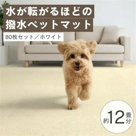 水が転がる程の撥水性!防水ペットマット「UKU」80枚セット ホワイト【複数個口で配送】【4074724】