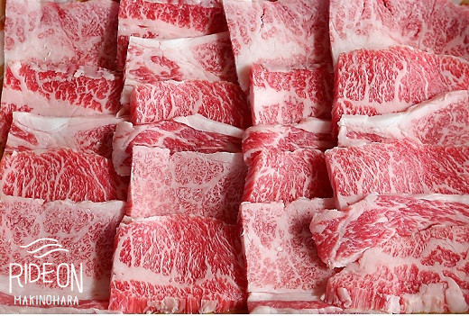 
047-20　遠州夢咲牛　バラ　カルビ肉　焼肉用厚切り　430ｇ
