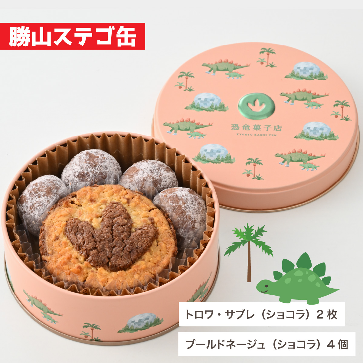 恐竜サブレ缶（小）【勝山ステゴ缶】[A-135005_04]