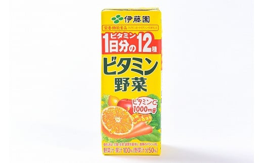 伊藤園 ビタミン野菜 200ml×48本（24本×2ケースセット） 栄養機能食品 ／ 野菜ジュース 野菜 ジュース ミックスジュース 果物 栄養 健康 ソフトドリンク 紙パック 国内製造　022-G-