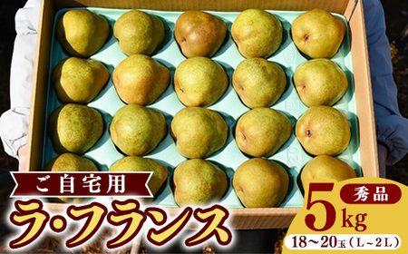 こだわり ラ・フランス 5kg（18玉～20玉） 秀品 L～2L 《ご自宅用》 農家直送 山形県産【2025年11月頃～12月上旬頃発送予定】　012-B-HK002