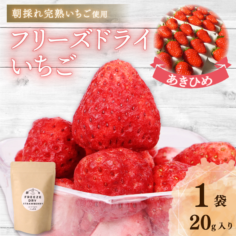おかげさまです杉山農園のフリーズドライイチゴ　20g 朝摘み ドライ いちご ドライフルーツ 果物 いちご イチゴ 苺 フルーツ くだもの スイーツ デザート ストロベリー おやつ 完熟 直送 ギフト