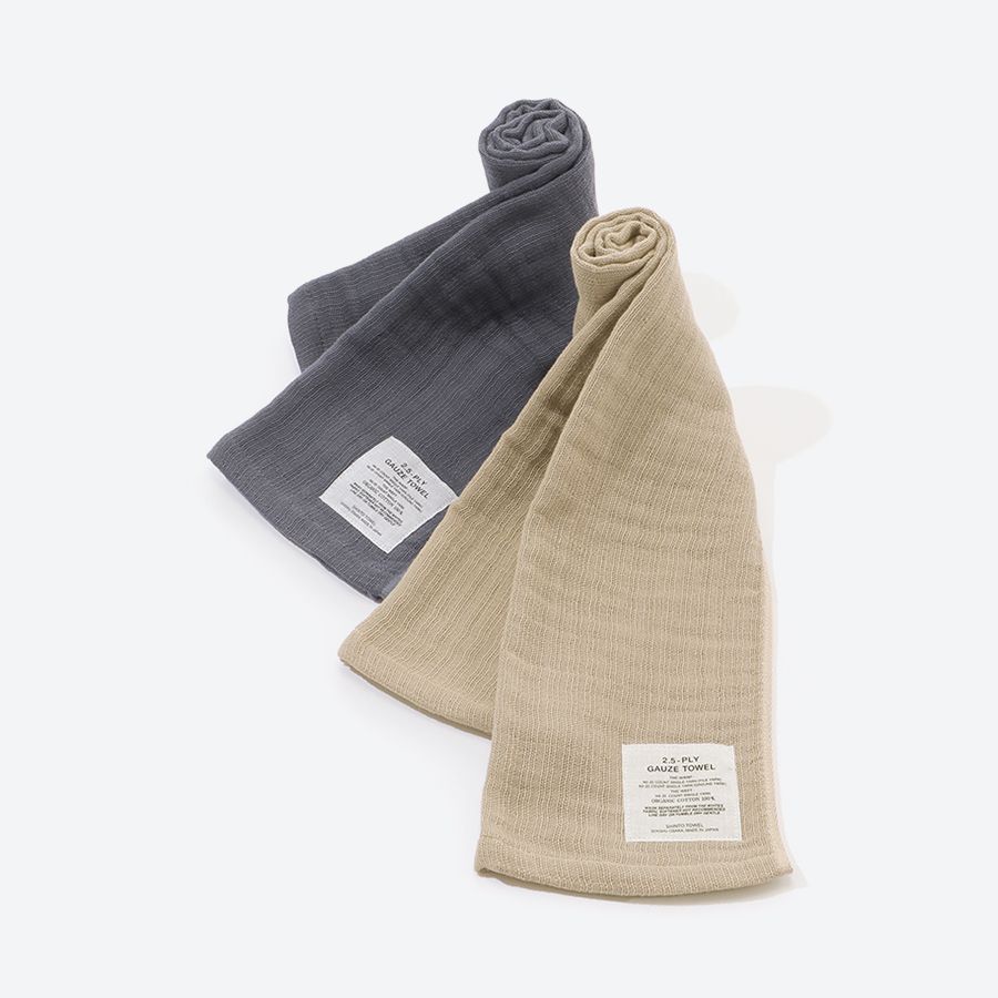 ＜SHINTO TOWEL＞2.5-PLY GAUZEガーゼマフラー2色セットMix Beige・Mix Charcoal MST0004