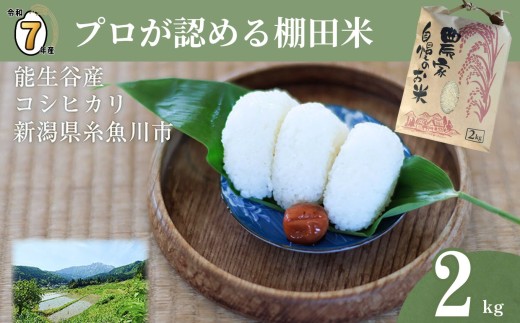 【2026年2月発送】令和7年産 新潟県能生谷産コシヒカリ 2kg プロも認める棚田米 農家直送 2025年産 JATs有限会社【新潟県 糸魚川市 米 お米 こめ コメ ご飯 ライス ふるさと納税米 ブランド米 おすすめ ギフト 2キロ 精米 白米 人気 食品 選べる配送月】