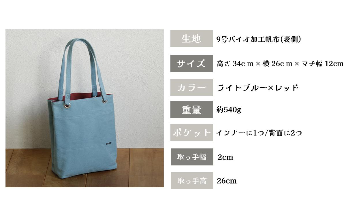 須田帆布 デイリー・トート その２（ライトブルー×レッド）【 茨城県 つくば トートバッグ バッグ カバン 鞄 ファッション シンプル レディース メンズ プレゼント ギフト 帆布 国産 日本製 通勤