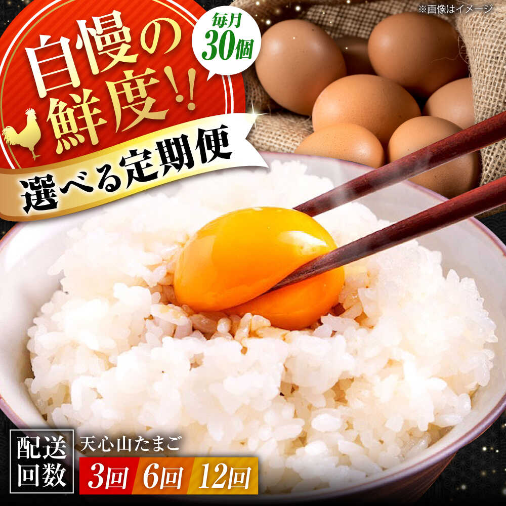 【ふるさと納税】【回数が選べる定期便】天心山 たまご30個 卵 たまご 高級 食品 たまごかけご飯 卵かけご飯 卵焼き 生卵 濃厚 ケーキ お菓子 づくり ランキング 上位 人気 おすすめ 定期便 産地直送 新鮮 鶏卵 生食用 玉子 TKG 広島県福山市/天心山ファーム[BABW025]