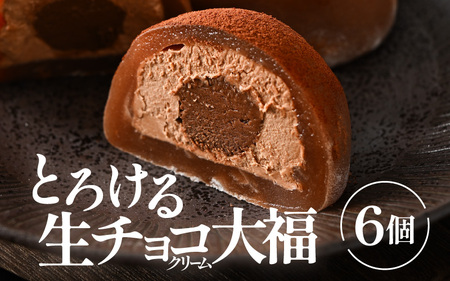 とろける生チョコ クリーム大福 6個入り 【チョコ菓子 和菓子 餅菓子 スイーツ チョコクリーム チョコレート クーベルチュールチョコレート 生チョコレート 大福 スイーツ お菓子 濃厚 冷凍】 [A