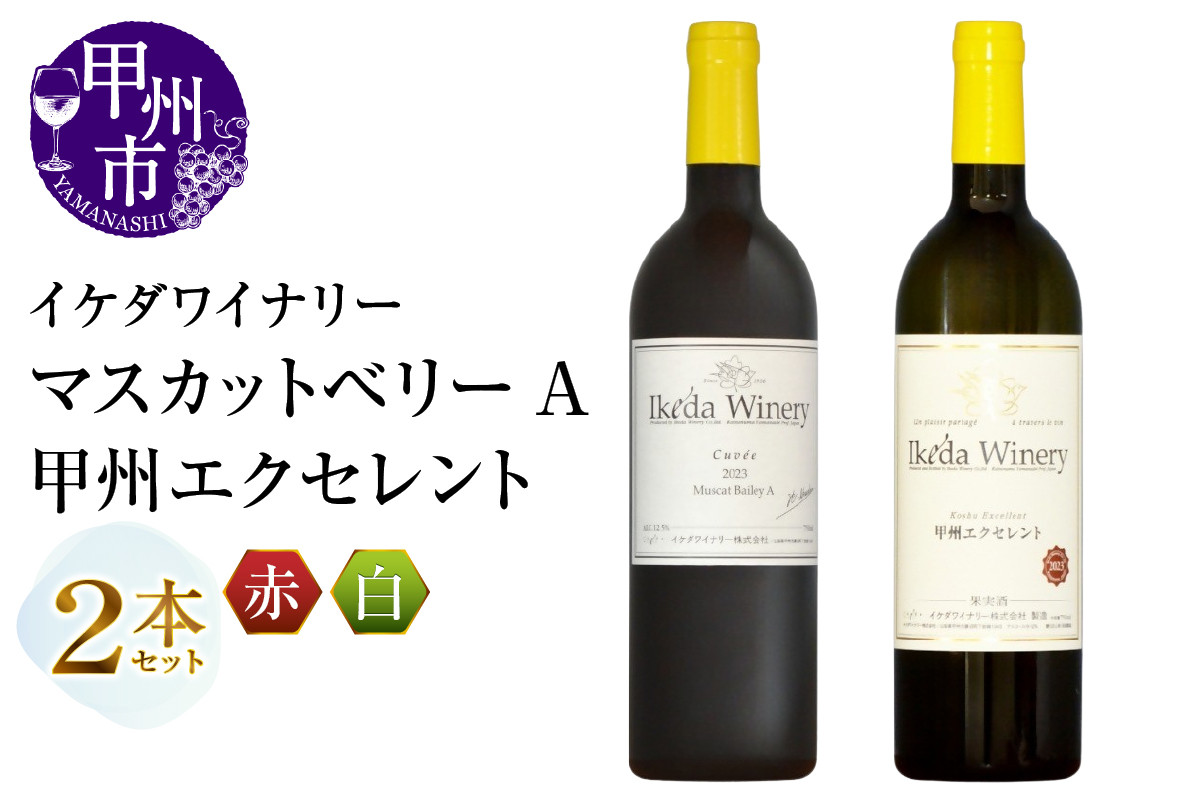 
            イケダワイナリー 2本セット【マスカットベリーA / 甲州エクセレント】（MG）B12-672 【ワイン 赤ワイン 白ワイン 甲州市 山梨県】
          