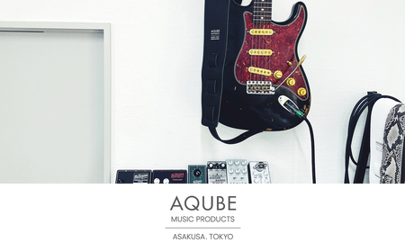 AQUBE MUSIC PRODUCTS ギターストラップ　シュリンク ブラック ［ S ］(裏面カラー：スムースブラック)_0029-003-T05-4