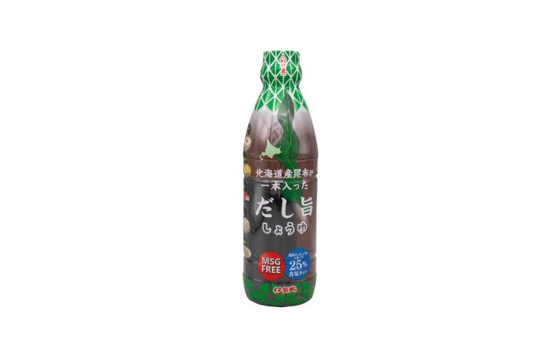 伊賀越　北海道産昆布が一本入っただし旨しょうゆ　480ml x 4本【vaio0001】
