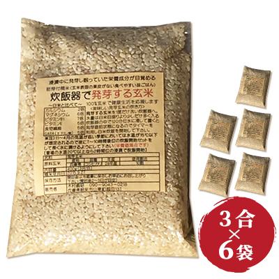 ふるさと納税 朝来市 木村義昭さんの炊飯器で発芽する玄米3合×6袋セット