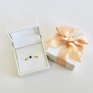 【ジュエリー】K10 イエローゴールド サファイア 一粒石 シンプル リング 指輪 保証書付　NR-1869