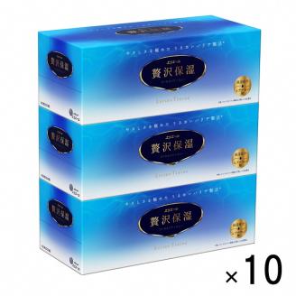 0024-10-04 エリエール 贅沢保湿 ティッシュペーパー 200組×3箱×10パック（ 30箱 ） ボックス ローション ティッシュ 保湿 パルプ100% 日用品 消耗品