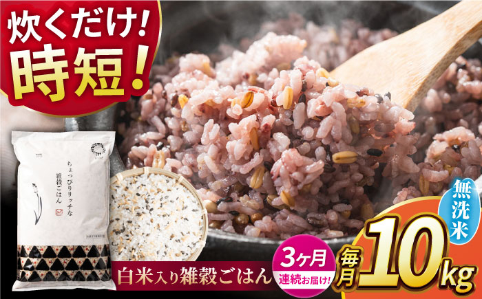 
            【全3回定期便】水研ぎ不要 雑穀ごはん 無洗米 10kg 【有限会社 農産ベストパートナー】 [ZBP150]
          