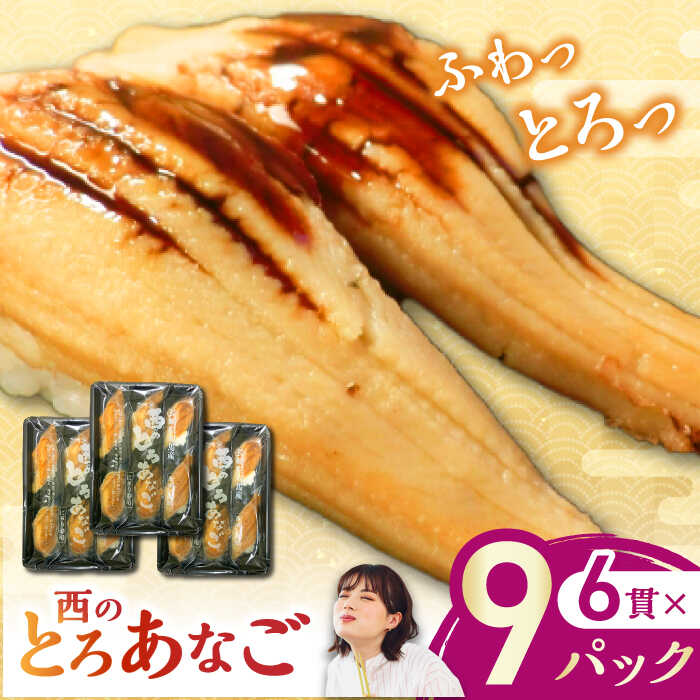 【ふるさと納税】対馬産　西のとろあなご　にぎり寿司　9PAC《対馬市》【対馬水産】 新鮮 冷凍 寿司 名物 時短 簡単調理 穴子 穴子寿司[WAV015] 31000 31000円