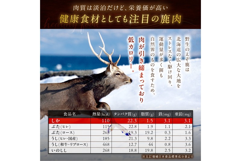 エゾ鹿もも肉スライス　すき焼き・しゃぶしゃぶ用【500g】