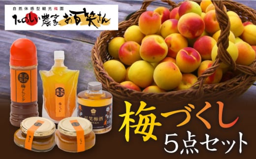 【お百笑さん おすすめ5点セット】梅酒 梅ジャム 梅ドレッシング 梅ジュレ 梅みそ /お百笑さん [UAZ006] セット 加工品 酒 お酒 ジャム ドレッシング ジュレ 味噌 みそ