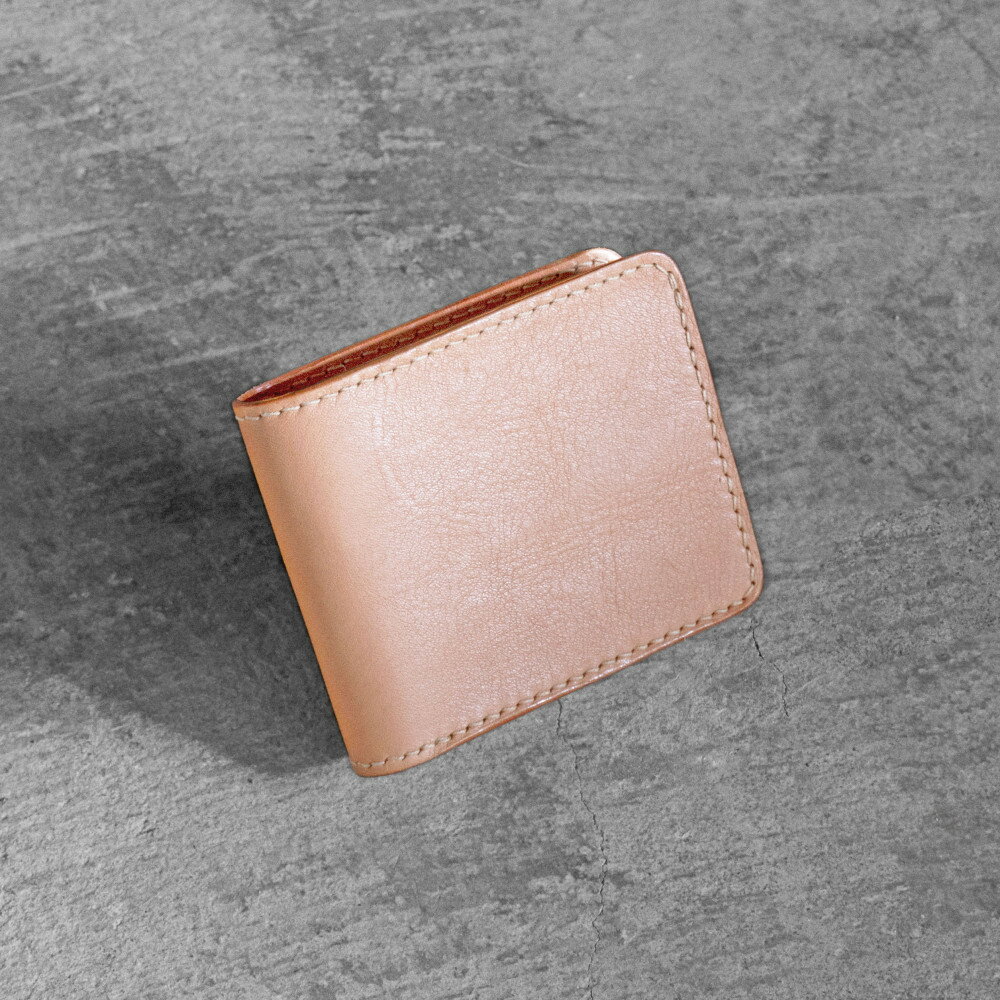 【ふるさと納税】栃木レザー使用｜やわらか本革二つ折り財布｜Half wallet 02C｜タン｜minca（全4色）