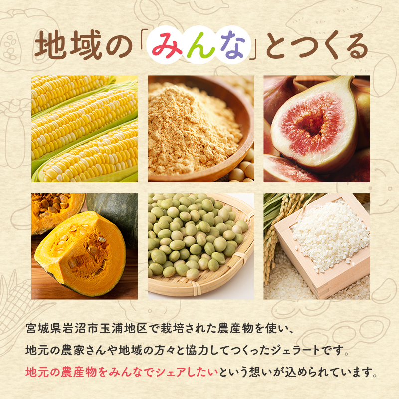 アイス みんなのジェラート 12個 詰め合わせ セット 岩沼みんなの家 ジェラート お米 ずんだ さつまいも とうもろこし かぼちゃ 食べ比べ アイスクリーム 氷菓 スイーツ デザート おやつ ヘルシ