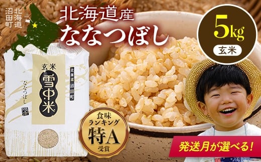 
            【先行予約】令和7年産 特Aランク米 ななつぼし 玄米 5kg（5kg×1袋）発送月が選べる 雪冷気 籾貯蔵 雪中米 北海道 nr-1131var
          