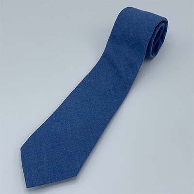 クラバットユキジ製　ソフト・デニムタイ(コバルトブルー)