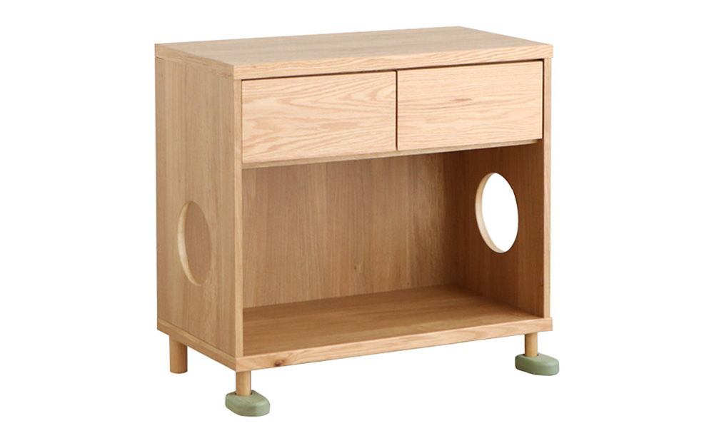 【東馬家具】TRM019 まるみえチェスト【天然木 ナチュラルデザイン 収納アイテム オープンスペース 猫 便利 キュート 完成品 脚のみ取付】(H060616)