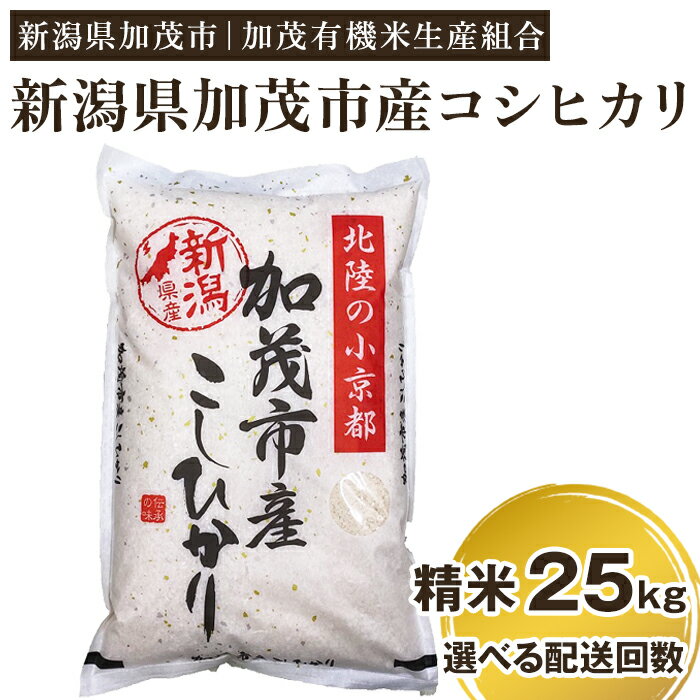 【ふるさと納税】【令和7年産新米先行予約】新潟県加茂市産コシヒカリ 精米25kg（5kg×5）選べる配送回数（通常配送1回〜定期便12回）《10月中旬から順次出荷》 白米 加茂有機米生産組合