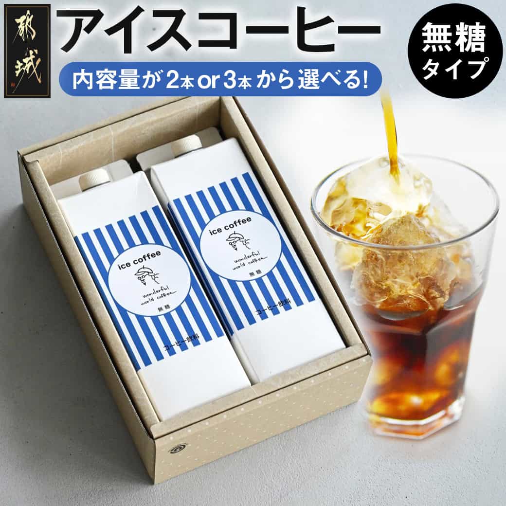 【ふるさと納税】【本数が選べる！】アイスコーヒー無糖タイプ1000ml - 紙パックコーヒー ストレートタイプ ブラックコーヒー ノンシュガー ダークロースト お店の味 珈琲 選べる本数 2本/3本 お中元 送料無料 SKU-C506【宮崎県都城市は2年連続ふるさと納税日本一！】