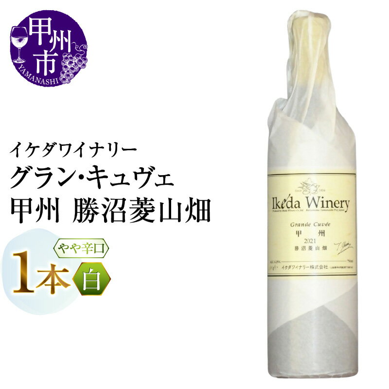 【ふるさと納税】 ワイン 白ワイン 750ml 1本 グラン・キュヴェ 甲州 勝沼菱山畑 やや辛口 白 イケダワイナリー フラッグシップワイン 高級 熟成 厳選 甲州種ぶどう 酒 お酒 山梨 母の日 父の日 記念日 ギフト 山梨県 甲州市 （MG） 【B11-480】
