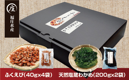 香川県産 海産物 詰め合わせ「ふくえび （40g×4袋）」と「天然湯通し 塩蔵わかめ （200g×2袋）」2024年4月からの配送開始