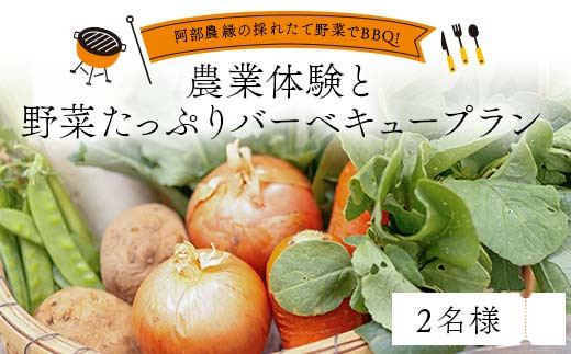 
                  阿部農縁の採れたて野菜でBBQ!農業体験と野菜たっぷりバーベキュープラン 2名様 F7X-0085
                