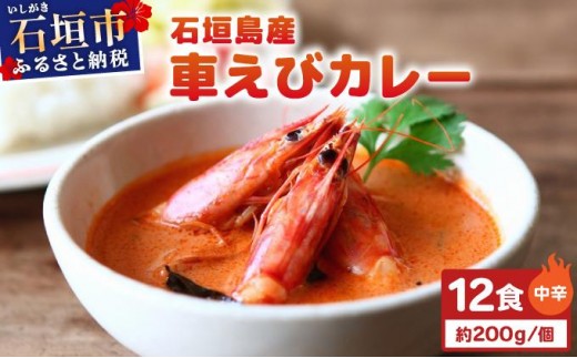 石垣島産車えびカレー（中辛）【冷凍 12食】石垣島のカレー専門店が作るご当地カレー　SK-3