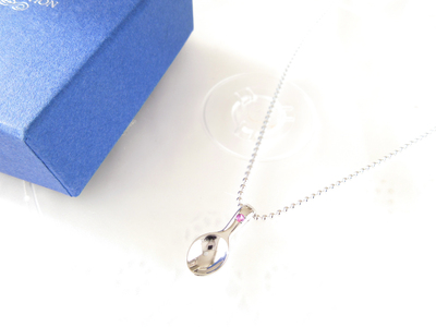 ジュエリームナカタ　【11月 トパーズ】 ベビーリング　～ベビースプーン～　シルバー製／ステンレスチェーン付【11100-2381】