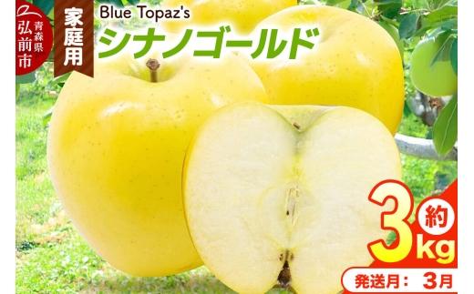 【27年3月クール便発送】りんご シナノゴールド【家庭用】約3kg 青森県 弘前市 [先行予約 クール便 アップル おいしい ふじ りんご 果実 果物 黄色 津軽 糖度 美味 林檎]