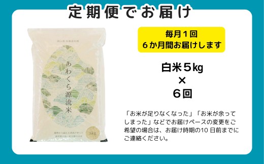 《期間限定》【6回定期便】白米 5kg 令和7年産 コシヒカリ 岡山 あわくら源流米　K-af-CEGA
