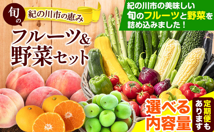 
            紀の川市の恵み 旬のフルーツ＆野菜セット 選べる内容量 定期便もあり 和歌山県 紀の川市 フルーツ 果物 野菜 セット
          