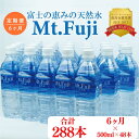 【ふるさと納税】 定期便 半年 6ヶ月 水 ミネラル ウォーター 天然 水 500ml 24本 2箱 48本 セット 富士の恵み Mt.Fuji 月末発送 防災 備蓄 送料 無料