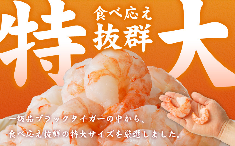 特大ブラックタイガー 定期便 1kg×全3回 むきえび 30-40尾 背ワタなし【2か月に1回配送コース】 099Z203_イメージ2