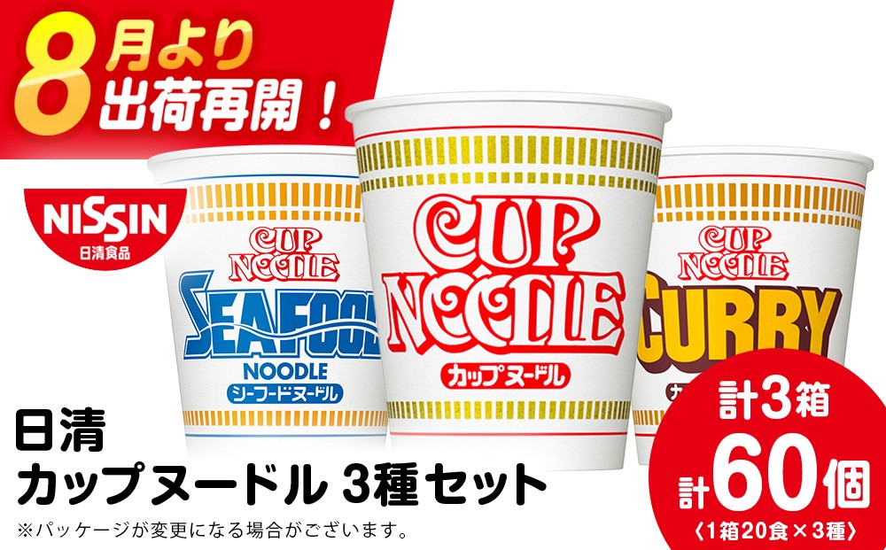 
                  日清 ヌードル3種セット 各1箱（20食）合計3箱 ラーメン 麺 即席麺 麺類 カップ麺 インスタント カップラーメン
                
