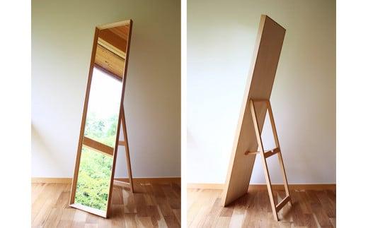 【12月配送】スタンドミラー〔国産材 木製家具〕| 年内発送 木工製品 飛騨の家具 全身鏡 姿見 鏡 ミラー 無垢 木製 おしゃれ 人気 おすすめ 新生活【オークヴィレッジ】AH035VC12