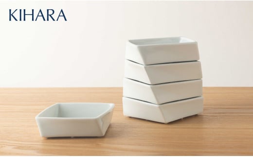 【橋本夕紀夫デザイン】 Hineri 捻り深皿 5枚セット【KIHARA】有田焼 器 うつわ 取皿 取鉢 食器 白 シンプル インテリア ユニーク オブジェ キハラ A35-370