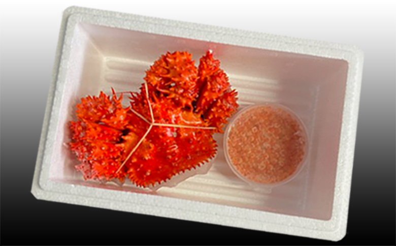 花咲かに300g前後～450g前後×1尾・いくら醤油漬け100g×1Pセット A-36027