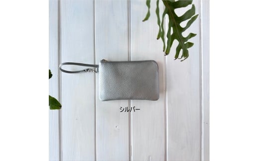 ストラップ付きポーチ：配送情報備考　シルバー