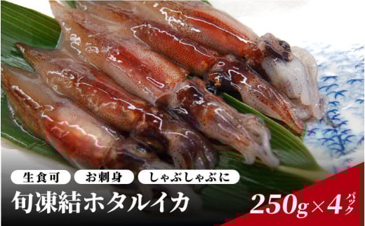 【先行予約】旬凍結 ホタルイカ 小分け 約250g 4パック 計1kg ※2026年4月上旬頃より順次発送予定 / 国産 生食可 お刺身 刺身 しゃぶしゃぶ 小分け パック 海鮮 魚介 おすすめ おつまみ グルメ 水揚げ いか イカ 兵庫県