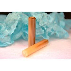 【男性向け】手彫り職人が彫ったオランダ水牛印鑑15ミリ　イタリアンレザ－花柄入り印鑑ケース付き